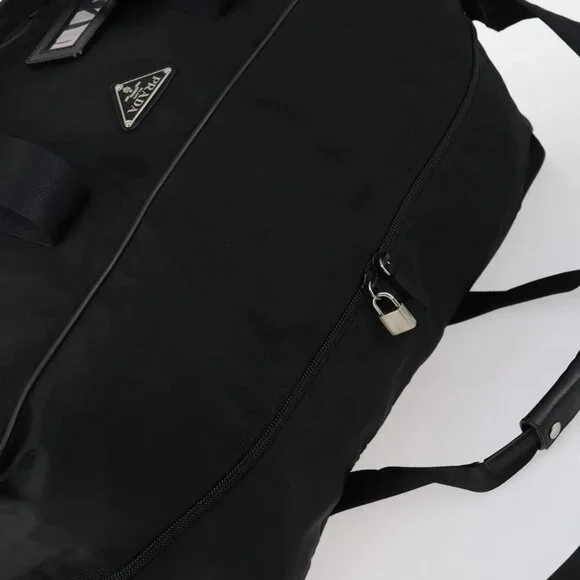 PRADA Boston Bag Nylon 2way Black Silver Auth 143770 - Picture 7 of 16